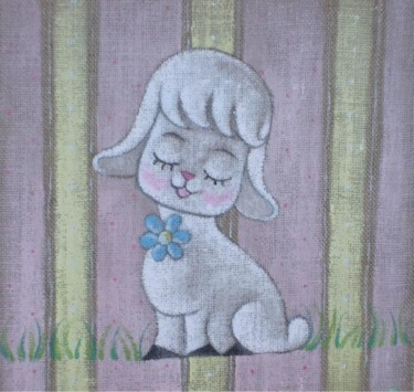 Peinture intitulée "Mon petit mouton" par Patricia Colapinto, Œuvre d'art originale, Huile