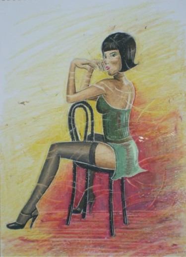 Painting titled "Cabaret" by Patricia Colapinto, Original Artwork, Oil