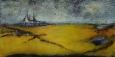 Painting titled "UKRAINE" by Patricia Delorme, Original Artwork, Acrylic Mounted on Wood Stretcher frame