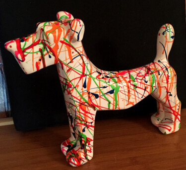 Sculpture titled "ARTY dog.jpg" by Patricia Ducept (Art'Mony), Original Artwork, Mixed Media