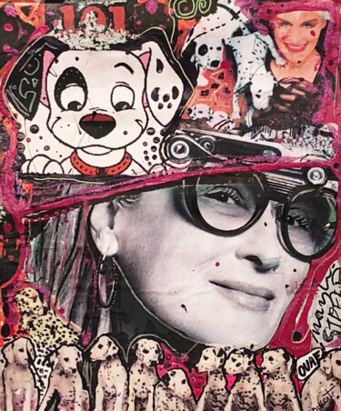 Collages intitulée "Arty 101 dalmatiens" par Patricia Ducept (Art'Mony), Œuvre d'art originale