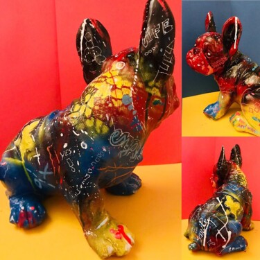 Sculpture titled "BB CHIEN" by Patricia Ducept (Art'Mony), Original Artwork, Resin