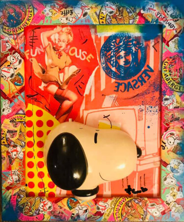 Collages intitolato "pop snoopy" da Patricia Ducept (Art'Mony), Opera d'arte originale, Collages