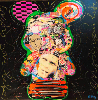 Peinture intitulée "POP LOVE BEAR" par Patricia Ducept (Art'Mony), Œuvre d'art originale, Acrylique