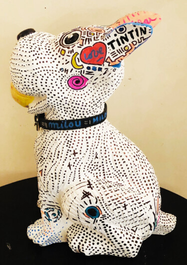 Sculpture titled "LOVE MILOU" by Patricia Ducept (Art'Mony), Original Artwork, Resin