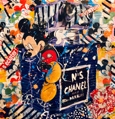 Pintura titulada "Happy Mickey chanel" por Patricia Ducept (Art'Mony), Obra de arte original, Collages