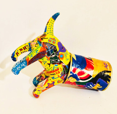 "Curious dog" başlıklı Heykel Patricia Ducept (Art'Mony) tarafından, Orijinal sanat, Rezine
