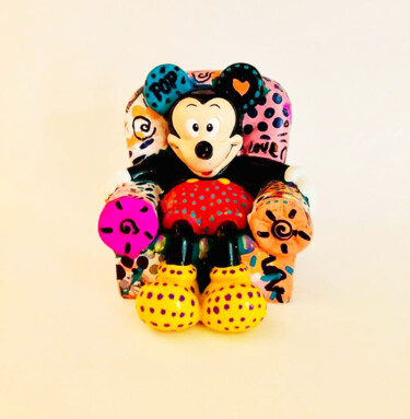 Escultura intitulada "Pop mickey rock" por Patricia Ducept (Art'Mony), Obras de arte originais, Acrílico