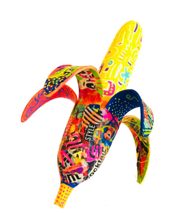 Sculpture titled "HAVE THE BANANA" by Patricia Ducept (Art'Mony), Original Artwork, Resin