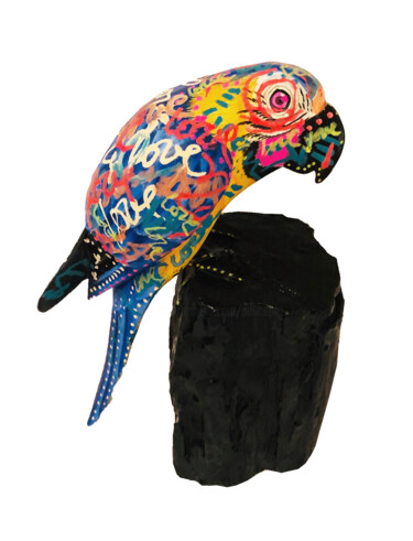 Sculpture intitulée "Pop Perrot" par Patricia Ducept (Art'Mony), Œuvre d'art originale, Acrylique