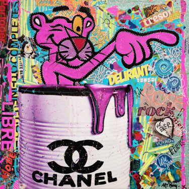 Картина под названием "Pop pink panther" - Patricia Ducept (Art'Mony), Подлинное произведение искусства, Акрил