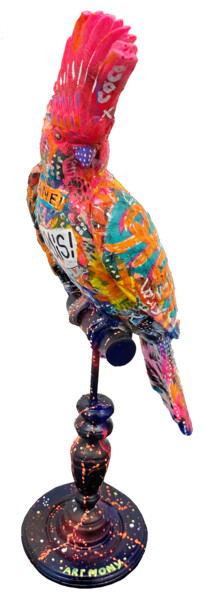 Sculpture titled "Pop parrot" by Patricia Ducept (Art'Mony), Original Artwork, Resin
