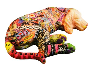 Sculpture titled "OscART'Dog" by Patricia Ducept (Art'Mony), Original Artwork, Acrylic