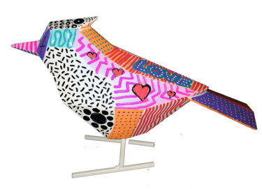 Sculpture titled "Pop Oiseau" by Patricia Ducept (Art'Mony), Original Artwork, Resin