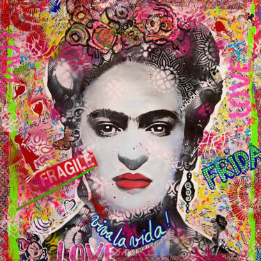 Schilderij getiteld "FRIDA KAHLO " VIVA…" door Patricia Ducept (Art'Mony), Origineel Kunstwerk, Acryl