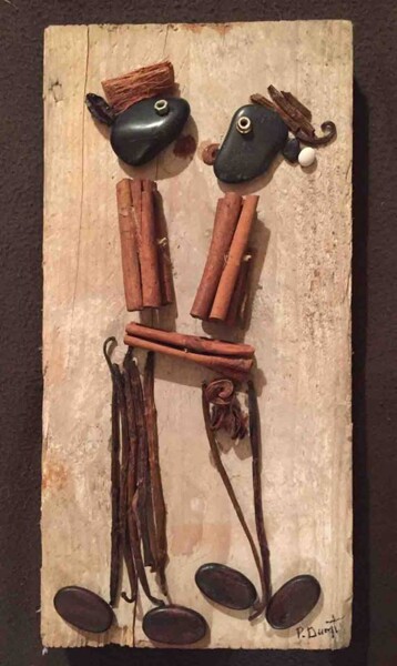 Sculpture titled "ARTY lovers" by Patricia Ducept (Art'Mony), Original Artwork, Wood