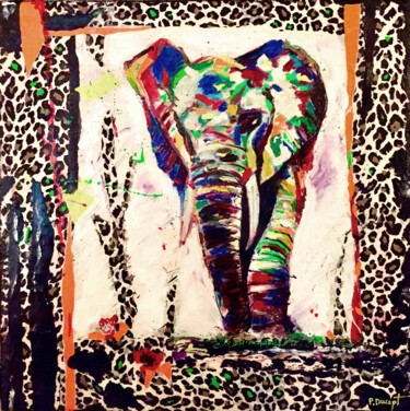 Peinture intitulée "ARTY elephant.jpg" par Patricia Ducept (Art'Mony), Œuvre d'art originale, Acrylique