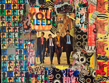 "The Beatles pop art" başlıklı Tablo Patricia Ducept (Art'Mony) tarafından, Orijinal sanat, Akrilik