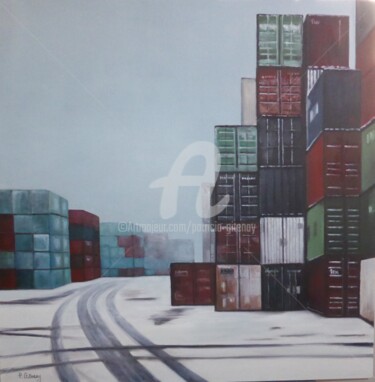 绘画 标题为“Conteneurs du port…” 由Patricia Gitenay, 原创艺术品, 油