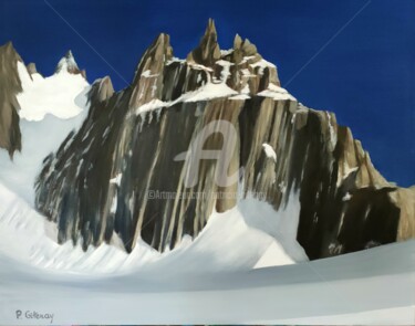 Painting titled "Mont Blanc du Tacul" by Patricia Gitenay, Original Artwork, Oil
