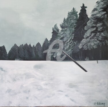 Картина под названием "la clairière" - Patricia Gitenay, Подлинное произведение искусства, Масло Установлен на Деревянная ра…