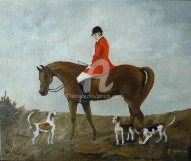 Painting titled "cavalier" by Patricia Gitenay, Original Artwork, Oil