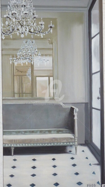 Pintura intitulada "le lustre" por Patricia Gitenay, Obras de arte originais, Óleo