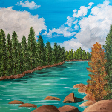 Peinture intitulée "Athabasca Beauty" par Patricia Gould, Œuvre d'art originale, Acrylique Monté sur Châssis en bois