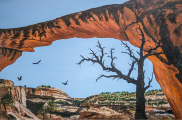Картина под названием "Owachomo" - Patricia Gould, Подлинное произведение искусства, Акрил Установлен на Деревянная рама для…