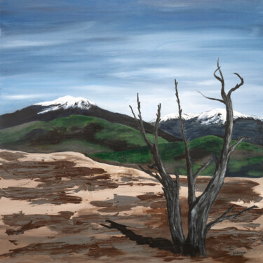 Painting titled "Alone" by Patricia Gould, Original Artwork, Acrylic Mounted on Wood Stretcher frame