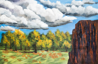 Peinture intitulée "Autumn Afternoon" par Patricia Gould, Œuvre d'art originale, Acrylique Monté sur Châssis en bois