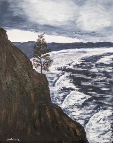 Peinture intitulée "Even a Gray Day" par Patricia Gould, Œuvre d'art originale, Acrylique Monté sur Châssis en bois