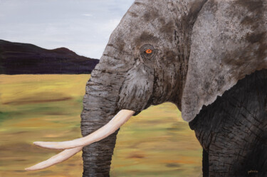 Painting titled "Jewel of Ngorongoro" by Patricia Gould, Original Artwork, Acrylic Mounted on Wood Stretcher frame