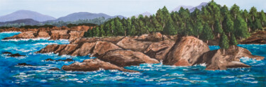 Pintura titulada "Oregon Coast" por Patricia Gould, Obra de arte original, Acrílico Montado en Bastidor de camilla de madera