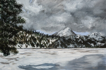 Картина под названием "Peaceful Morning" - Patricia Gould, Подлинное произведение искусства, Акрил Установлен на Деревянная…