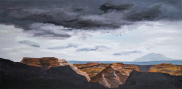 Painting titled "Storm Approaching t…" by Patricia Gould, Original Artwork, Acrylic Mounted on Wood Stretcher frame