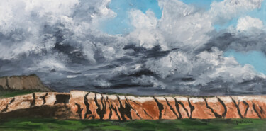 Painting titled "Storm on the Mesa" by Patricia Gould, Original Artwork, Acrylic Mounted on Wood Stretcher frame