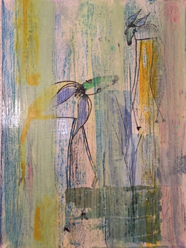 Peinture intitulée "L'ânon perdu" par Patricia Grangier, Œuvre d'art originale