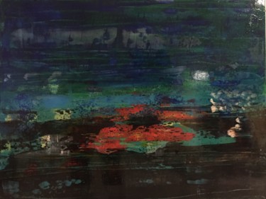 Peinture intitulée "L'étang n°2" par Patricia Grangier, Œuvre d'art originale, Acrylique