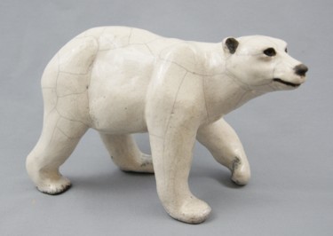 Escultura intitulada "ourson-blanc.jpg" por Patricia Grenier, Obras de arte originais