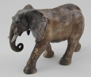 Sculpture titled "elephanteau" by Patricia Grenier, Original Artwork, Ceramics