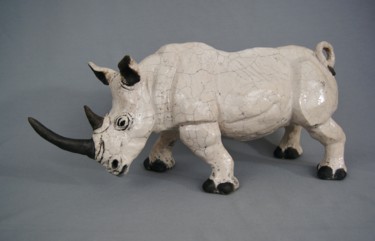 Sculpture intitulée "p-grenier-rhinocero…" par Patricia Grenier, Œuvre d'art originale