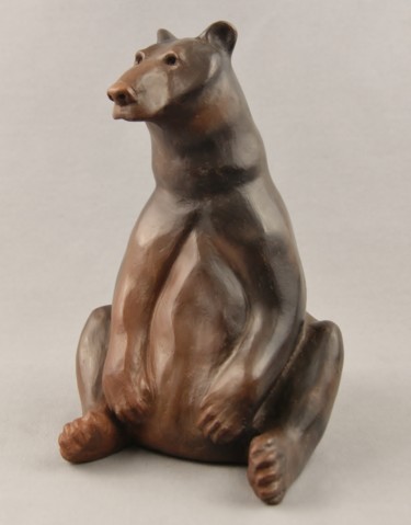 Sculptuur getiteld "ours-brun-ventru.jpg" door Patricia Grenier, Origineel Kunstwerk