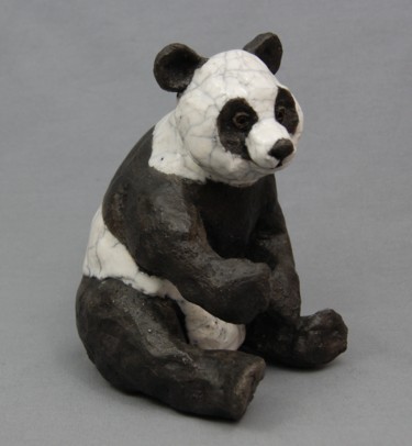 Sculpture titled "panda" by Patricia Grenier, Original Artwork, Ceramics