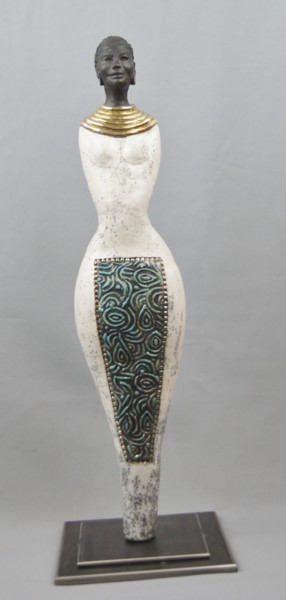 Escultura intitulada "Africa" por Patricia Grenier, Obras de arte originais, Cerâmica