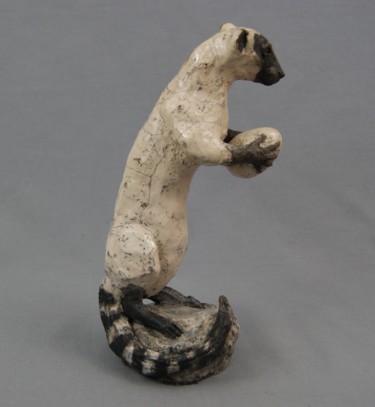 Sculpture intitulée "Mangouste voleuse.j…" par Patricia Grenier, Œuvre d'art originale, Céramique