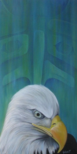 Painting titled "Eagle-Spirit" by Patricia Gulyas, Original Artwork, Acrylic