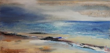 Peinture intitulée "La plage" par Patricia Le Berre, Œuvre d'art originale, Huile