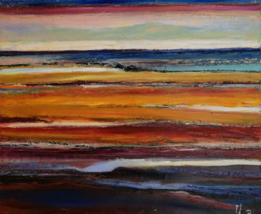 Peinture intitulée "Entre terre et mer…" par Patricia Le Berre, Œuvre d'art originale, Huile