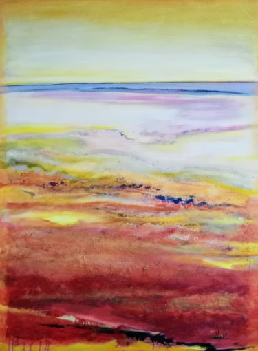 Malerei mit dem Titel "Entre terre et mer…" von Patricia Le Berre, Original-Kunstwerk, Öl